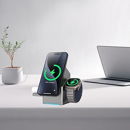 3 in 1 Wireless Charging Station for 3 device