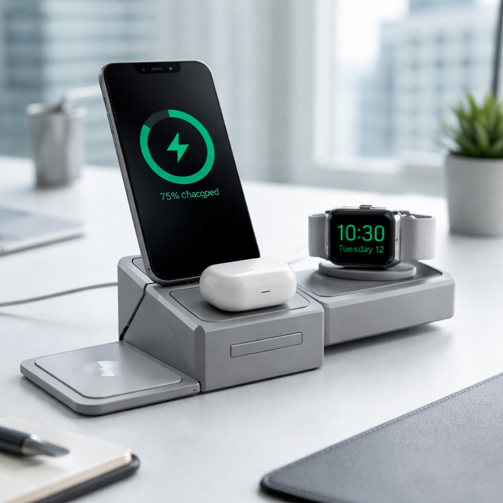 3 in 1 Wireless Charging Station for 3 device
